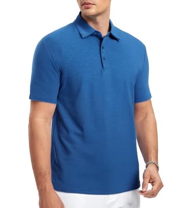 Alex Vando Mens Golf Shirt Moisture Wicking Quick-Dry Short Sleeve Casual Polo Shirts for Men,Royal,XL - Image 6