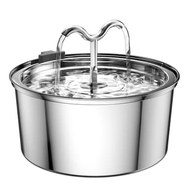 DOOOB Cat Water Fountain, 3.2L/108OZ Stainless Steel Pet Water Dispenser Automatic Metal Dog Drinking Fountains Water Bowl with Replacement Filters Ultra-Quiet Pump - Image 1