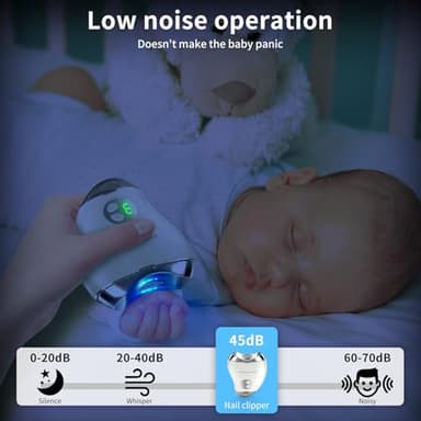 Automatic Electric Nail Clipper, 2 in 1 Baby Nail Trimmer with LED Light & Storage Box, Rechargeable Portable Fingernail Cutter with 3 Speed Gears, Safe Nail File for Baby, Kids, Adults - Image 7