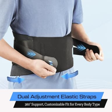 NEENCA Lower Back Brace for Lower Back Pain Relief, Medical Grade Lumbar Support Belt for Women Men, Herniated Disc,Lumbar Strain,Sciatica, Scoliosis (Black, Medium) - Image 2