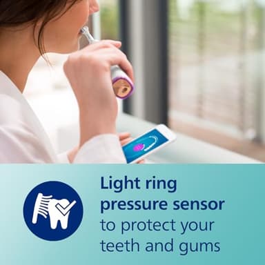 Philips Sonicare DiamondClean Smart 9750 Electric Toothbrush, Sonic Toothbrush with App, Pressure Sensor, Brush Head Detection, 5 Brushing Modes and 3 Intensity Levels, Rosegold, HX9924/67 - Image 4