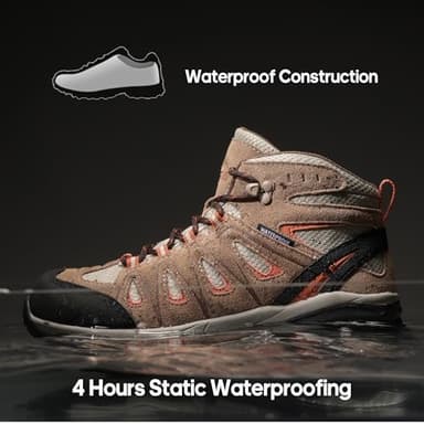 NORTIV 8 Women's Waterproof Hiking Boots Outdoor Trekking Camping Trail Hiking Boot Seeker,Size 8,Brown,Seeker - Image 2