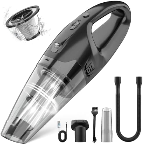 BSRCO Handheld Vacuum Cordless, Lightweight 1.65 lbs Car Vacuum, USB Charge, LED Light, Washable HEPA Filter, Dust Buster for Car, Home, and Pet Hair - Image 1