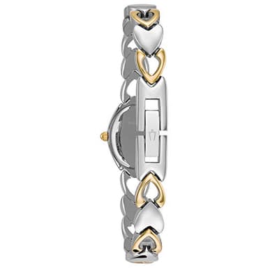 Bulova Ladies' Classic Two-Tone Stainless Steel 3-Hand Quartz, White Patterned Dial Style: 98V02 - Image 3