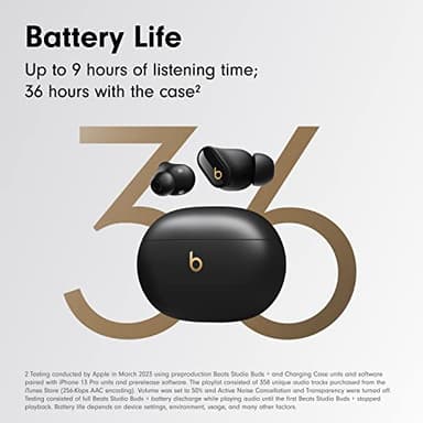 Beats Studio Buds + True Wireless Noise Cancelling Earbuds - Black/Gold (Renewed Premium) - Image 4