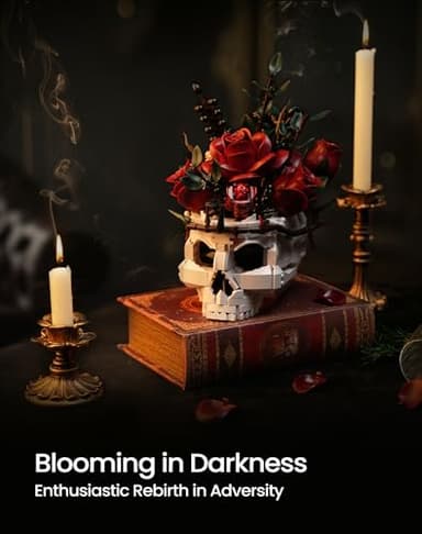 iATOM Skull Roses Flower Bouquet Building Set, Skeleton Planter Botanical Collection Kit for Adult, Gift for Christmas, Gothic Horror Home Table Centerpiece Decor, IA11008 - Image 6