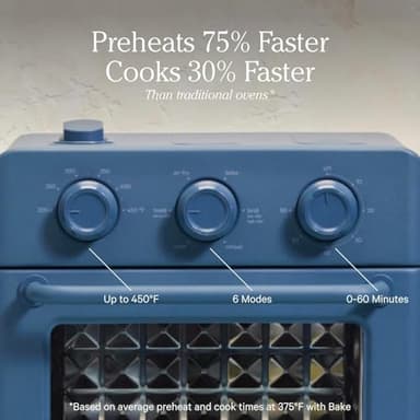 Our Place Wonder Oven | 6-in-1 Air Fryer & Toaster Oven with Steam Infusion | Compact, Countertop Friendly, Fast Preheat, Multifunctional | Air Fry, Toast, Roast, Bake, Reheat & Broil | Blue Salt - Image 4