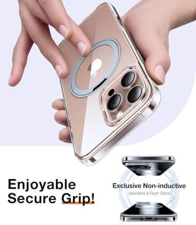 TORRAS Upgraded 360 Rotatable Magnetic Ring for iPhone 16 Pro Max Case, Fit for MagSafe with Stand Ring Holder, 16FT Mil- Grade Shockproof Translucent for iPhone 16 Pro Max Phone Case Ostand, Clear - Image 6