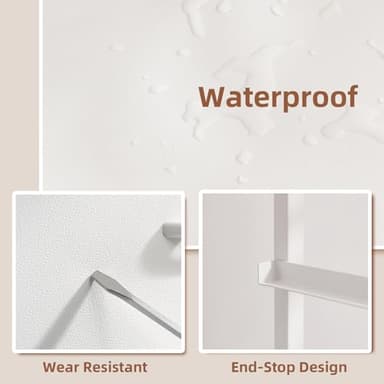 Somdot White Nightstand, Small Dresser for Bedroom with 2 Drawers, Bedside Table Night Stand End Table with Fabric Bins for Bedroom Kids Closet Dorm Guest Room, White Leather - Image 6