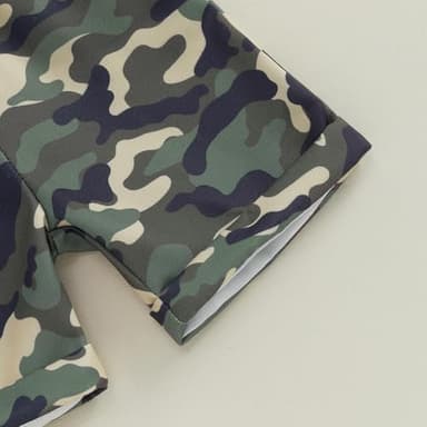 wdehow Toddler Kids Baby Boy Summer Clothes Sets 1T 2T 3T 4T 5T Letter Print Short Sleeve Tops Camouflage Shorts Outfits (A-Black 2, 2-3T) - Image 6