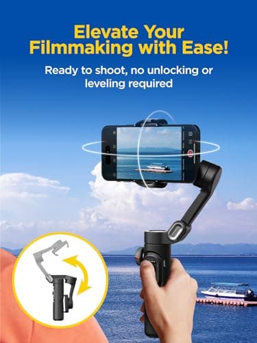 AOCHUAN Gimbal Stabilizer for Smartphone, iPhone Gimbal w/Focus Wheel Face/Object Tracking for iPhone 16 15 Pro Max/Android Foldable 3-Axis Handheld Phone Stabilizer for Video Recording -Smart XE - Image 7