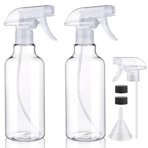 Plastic Spray Bottles Empty Spray Bottle 16.9oz/500ml 2 Pack Heavy Duty Spraying Bottles Mist/Stream Water Bottle for Cleaning Solutions, Essential Oils, Hair (Clear) - Image 1