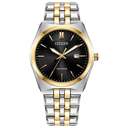 Citizen Men's Classic Corso Eco-Drive Watch, 3-Hand Date, Luminous Hands and Markers, Two-Tone Stainless Steel, Black Dial - Image 1