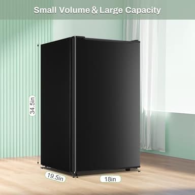 Upright Freezer 3.6 Cubic Feet, Mini Freezer with Removable Baskets, 3 Level Adjustable Temperature from -13°F to 23°F, Manual Defrosting, Reversible Stainless Steel Door, Suitable for Home, Black - Image 3