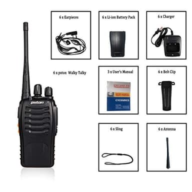 pxton Two Way Radios Long Range Walkie Talkies for Adults with Headphones,16 Channel Handheld 2 Way Radio Rechargeable with Flashlight Li-ion Battery and Charger(6 Pack) - Image 7