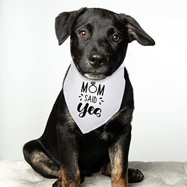 Mom Said Yes Wedding Engagement Dog Bandana Dog Engagement Announcement Pet Engagement Wedding Photo Prop Pet Scarf Pet Accessories for Dog Lovers Gift - Image 4