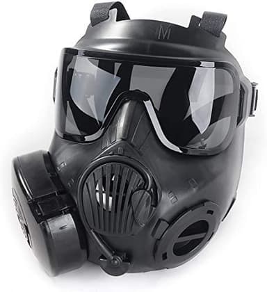 M50 Airsoft Protective Gas Mask Tactical, Full Face Eye Protection Goggles Dummy Toxic Skull Gas Mask with Filter Fans for BB Gun Game Cosplay Halloween Masquerade Costume Props, No Anti-Gas Function - Image 2
