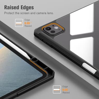 Fintie Hybrid Slim Case for iPad Pro 13-inch (M4) 2024, [Built-in Pencil Holder] Shockproof Cover with Clear Transparent Back Shell, Auto Wake/Sleep, Black - Image 7