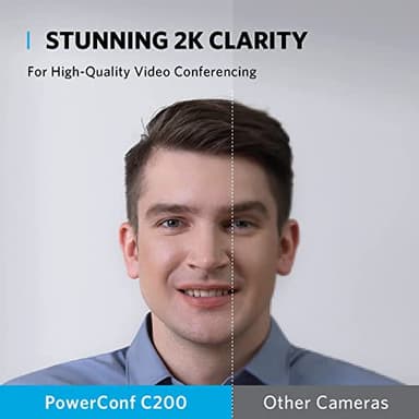 Anker PowerConf C200 2K Webcam for PC/Laptop/Mac, Computer Camera, Low-Light Correction, AI-Noise Canceling Mics, Adjustable Field of View, Built-in Privacy Cover, Stereo Mics, for Meeting - Image 2