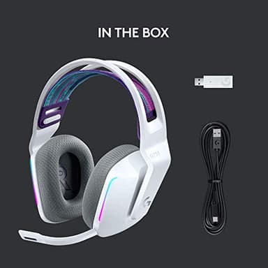 Logitech G733 Lightspeed Wireless Gaming Headset, Suspension Headband, Lightsync RGB, Blue VO!CE Mic, PRO-G Audio – White, Gaming Headset Wireless, PC, PS5, PS4, Switch Compatible - Image 6