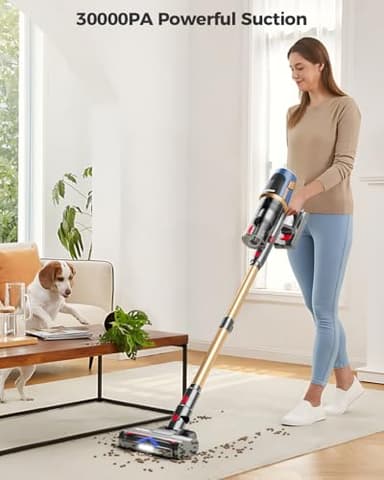 Cordless Vacuum Cleaner, 30Kpa Vacuum Cleaners for Home, Max 50Mins Runtime, Anti-Tangle Stick Vacuum, LED Screen, 1.5L Dust Cup, Rechargeable Lightweight Vacuum for Hardwood Floor, Carpets, Pet Hair - Image 2
