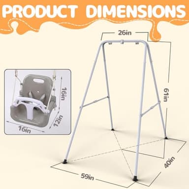 Taleco Gear 2 in 1 Toddler Swing ＆ Jumper, Swing Set for Indoor/Outdoor, Baby Jumpers and Bouncers, Easy to Assemble & Store, Suitable for Children 6 Months and Older（Black） - Image 3