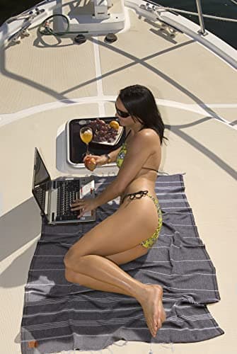 Gold CASE LYCIA Turkish Beach Towel Set of 6 – 100% Cotton Turkish Beach Towels Bulk 70 x 38'' – LYCIA Oversized, Quick Dry & Sand Free Beach Towel – Lightweight Towels Set in Black - Image 7