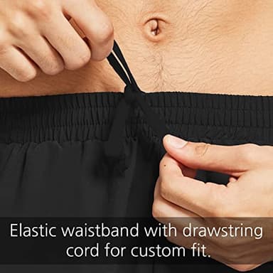 baleaf Men's 5" Running Athletic Shorts Zipper Pocket for Workout Gym Sports Lightweight Quick Dry Black Size L - Image 5