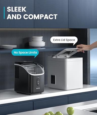 ecozy Ice Cube Makers Countertop, 33lbs Per Day Portable Ice Machine, Self-Cleaning Ice Maker Machine with 1.5L External Water Tank for Home Office Party Bar - Image 6