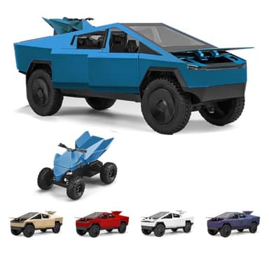 Pickup Truck Toy Car,1:24 Zinc Alloy Pull Back Toy Car with Sound and Light,Display Model,Gifts for Boys and Girls (Blue) - Image 1