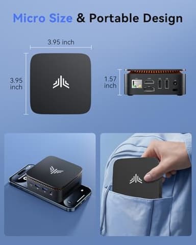 KAMRUI Essenx E1 Mini PC, 16GB DDR4 RAM 512GB M.2 SSD, Mini Computer Twin Lake N150 (Beat N100/N95,up to 3.6GHz), Desktop Computer Dual 4K, Ethernet, WiFi, Bluetooth for Business, Office, Home - Image 8