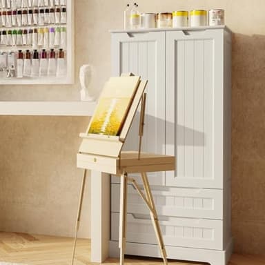 Gizoon Kitchen Pantry Storage Cabinet with Drawers Freestanding Bathroom Storage Cabinets with Doors and Shelves, 47" Small Food Pantry Cabinet for Dining Room Craft Room, White - Image 6