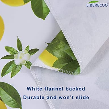 LIBERECOO 60" Square Vinyl Tablecloth with Flannel Backing, Stain-Resistant Tablecloths Waterproof Oil-Proof Wipeable Table Cover for Indoor/Outdoor Picnic, BBQ - Image 5