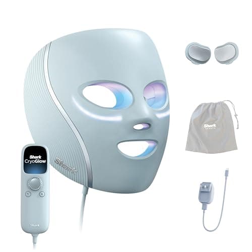 Shark CryoGlow LED Face Mask (FSA/HSA Eligible*) with Under-Eye Cooling, Anti-Ageing & Blemish Repair, Red & Blue LED, Infrared Light Therapy, USB-C, Remote Control, Storage Bag, Blue Frost, FW312 - Image 1