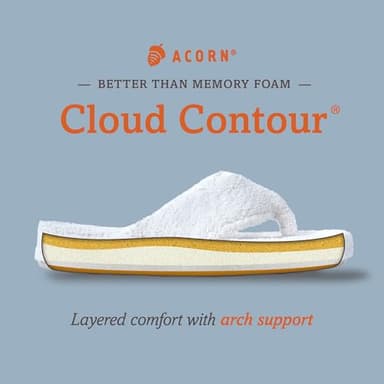 Acorn Women's Spa Thong Slippers with Cloud Contour Comfort - Arch Support and Plush Fluffy Terry Lining, Perfect for Beach, Camping, Poolside, or Bathroom Wear, Peacock, 8 - 9 - Image 5