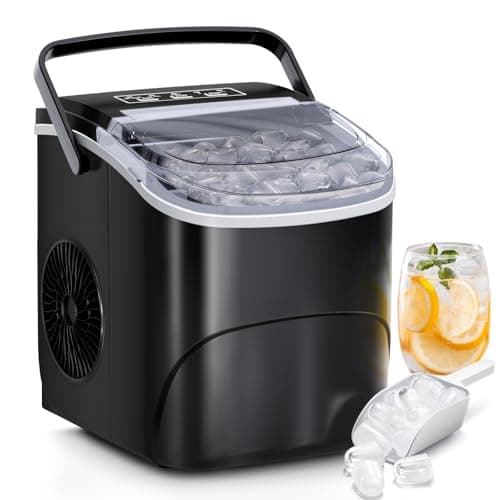 Antarctic Star Countertop Ice Maker,26Lbs/24H,9 Cubes in 6 Mins,Portable Ice Machine with Ice Scoop and Basket,2 Sizes of Bullet Ice Cube for Home Kitchen Office Bar Party. - Image 1