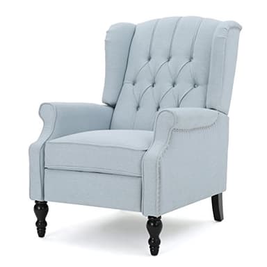 Christopher Knight Home Walter Fabric Recliner, Light Sky Dimensions: 34.75”D x 28.00”W x 41.25”H - Image 7