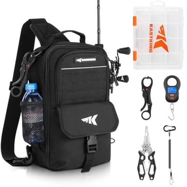 KastKing Everyday Essential Fishing Sling Bag & Tool Set, Fishing Scale & 3500-Tackle Box Waterproof, 7" Fishing Pliers, Lip Gripper - Fishing Gear and Gift for Men - Image 1