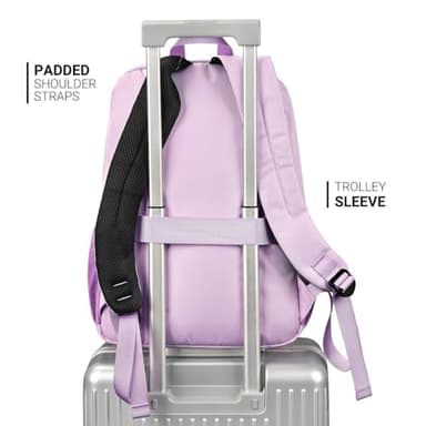 ZORFIN 26L Backpack for School, College, and Travel: Water Resistant Bookbag with 8 Compartments - Light Purple - Image 5