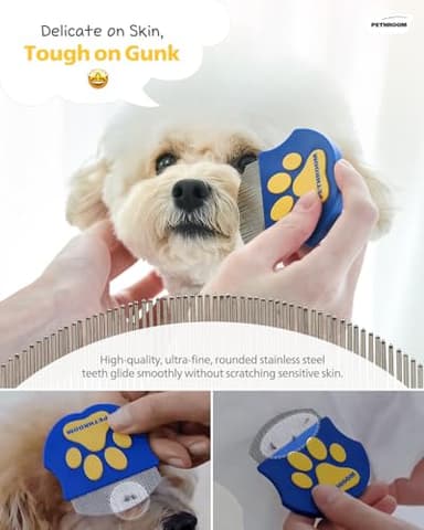 [PETHROOM] Professional Eye Comb for Pets | Stainless Steel Tear Stain Remover for Cats & Dogs | Gentle Round-Head Grooming Tool | Compact & Portable for Eye Gunk Removal - Image 5