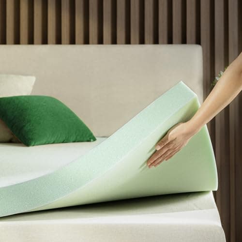 ZINUS 3 Inch Green Tea Memory Foam Mattress Topper, Smaller, More Convenient WonderBox Packaging, Pressure-Relieving Layers, CertiPUR-US Certified, Queen - Image 1