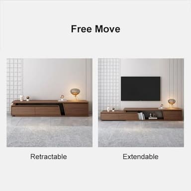 homary Extendable TV Stand & Nesting Coffee Table Set of 2（Walnut） - Image 5