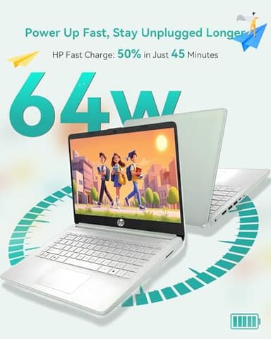 HP 2025 14 Inch Ultra Light Laptop, Stylish Willow Green, Intel Processor N150, 16GB RAM, 384GB Storage(128GB UFS+256GB MSD), Wi-Fi 6, Windows 11 Pro, Copilot Key - Image 7