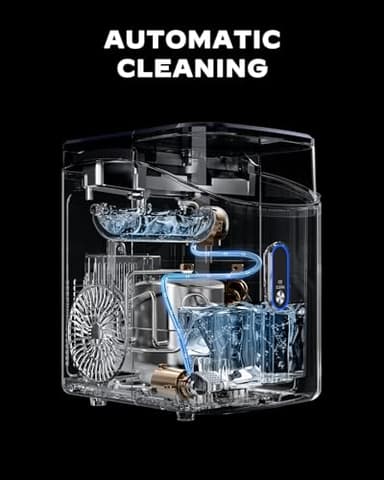 Silonn Nugget Ice Maker Countertop, Pebble Ice Maker with Crushed Ice, One-Click Operation Ice Machine with Self-Cleaning, 33lbs/24H for Home, Kitchen, Office, Blue - Image 4