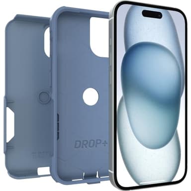 OtterBox iPhone 16e, 15, 14, & 13 Commuter Series Case - Crisp Denim (Blue), Slim & Tough, Pocket-Friendly, with Port Protection - Image 4
