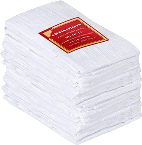 Utopia Kitchen White Flour Sack Towels [12 Pack - 28 x 28 Inch] 100% Cotton Tea Towels for Cleaning & Drying - Highly Absorbent Kitchen Dish Cloth - Image 1