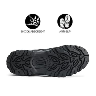 NORTIV 8 Men's Low Top Waterproof Hiking Shoes Lightweight Trekking Trails Outdoor Work Shoes 160448_Low Armadillo Black Dark Grey Size 12 M US - Image 6