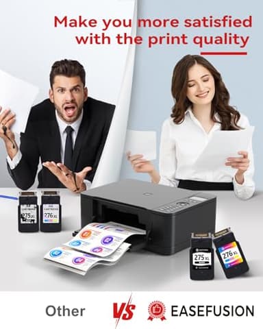 EaseFusion 275XL 276XL Replacement for Canon Ink 275 and 276 PG-275 CL-276 Black Color Ink Cartridges Combo Pack Compatible with PIXMA TR4720 TS3522 TR4700 TS3722 TS3500 TR4722 TS3720 TS3520 Printer - Image 5