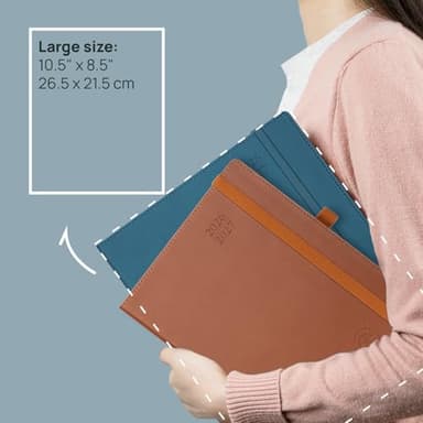 POPRUN Monthly Planner 2026-2027 (Large- 8.5" x 10.5" Soft Cover), 18-Month Calendar Book (Jan.2026 - Jun. 2027), Calendar Planner with Monthly Tabs & Pocket, 100 GSM Paper - Burgundy - Image 2