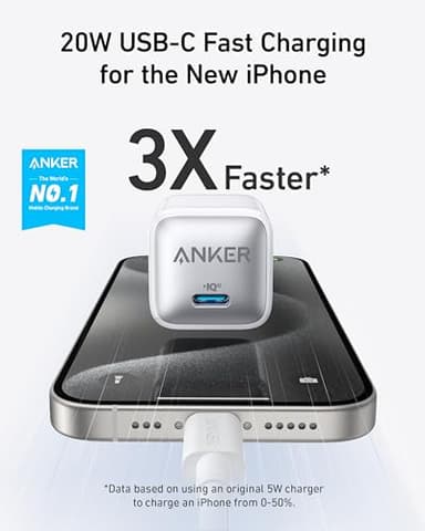 Anker USB C Charger Block, 20W PIQ 3.0 Compact Fast Charging for iPhone 17/16/15 and More Series, Galaxy, Pixel 4/3, iPad (2 Pack & 2 Cable) - Image 2